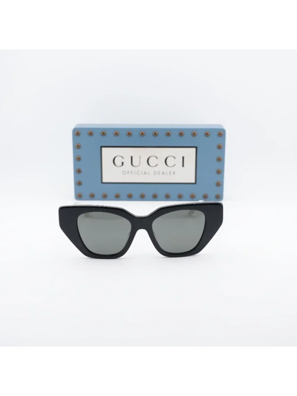 Gucci GG0641S 001 Cat Eye Sunglasses - Black / Grey